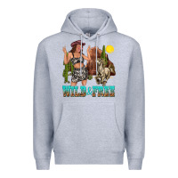 Heather Grey wild and free Premium Hoodie - texasbilliewilder