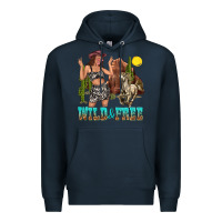 Navy wild and free Premium Hoodie - texasbilliewilder