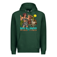 Sports Green wild and free Premium Hoodie - texasbilliewilder