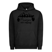 Pigment Black Mountains Urban Hoodie - Unal Design