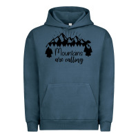 Pigment Midnight Navy Mountains Urban Hoodie - Unal Design
