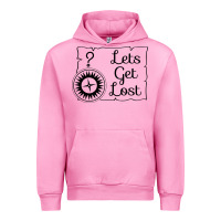 Fuchsia Pink lets get lost Urban Hoodie - Unal Design