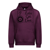 Mauve Wine lets get lost Urban Hoodie - Unal Design