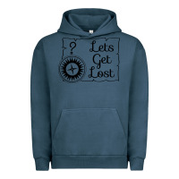 Pigment Midnight Navy lets get lost Urban Hoodie - Unal Design
