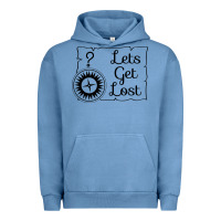 Pigment Pebble Blue lets get lost Urban Hoodie - Unal Design