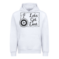 White lets get lost Urban Hoodie - Unal Design