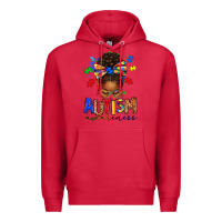 Cardinal autism awareness afro messy bun Premium Hoodie - texasbilliewilder