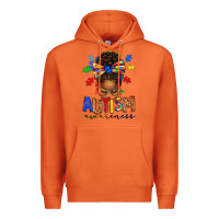 Carrot autism awareness afro messy bun Premium Hoodie - texasbilliewilder