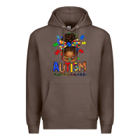 Coffee autism awareness afro messy bun Premium Hoodie - texasbilliewilder