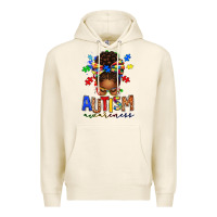 Tofu autism awareness afro messy bun Premium Hoodie - texasbilliewilder