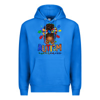 True Royal autism awareness afro messy bun Premium Hoodie - texasbilliewilder