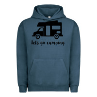 Pigment Midnight Navy lets go camping Urban Hoodie - Unal Design