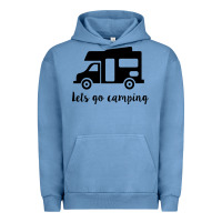 Pigment Pebble Blue lets go camping Urban Hoodie - Unal Design