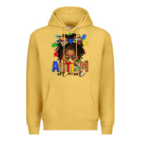 Antique Gold autism mom afro locs messy bun Premium Hoodie - texasbilliewilder