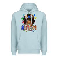 Blue Mist autism mom afro locs messy bun Premium Hoodie - texasbilliewilder
