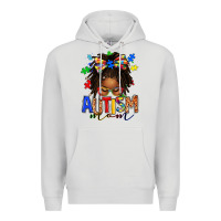 Dove Grey autism mom afro locs messy bun Premium Hoodie - texasbilliewilder