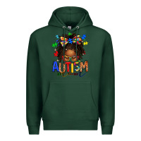 Sports Green autism mom afro locs messy bun Premium Hoodie - texasbilliewilder