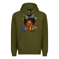 Army Green autism mom afro locs messy bun Premium Hoodie - texasbilliewilder