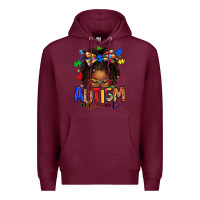 Burgundy autism mom afro locs messy bun Premium Hoodie - texasbilliewilder