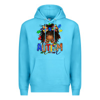 Ocean Blue autism mom afro locs messy bun Premium Hoodie - texasbilliewilder