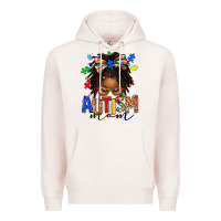 Pale Pink autism mom afro locs messy bun Premium Hoodie - texasbilliewilder