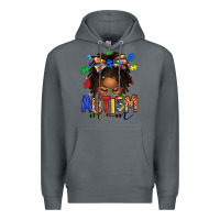 Rock autism mom afro locs messy bun Premium Hoodie - texasbilliewilder