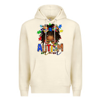 Sandshell autism mom afro locs messy bun Premium Hoodie - texasbilliewilder