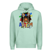 Seafoam autism mom afro locs messy bun Premium Hoodie - texasbilliewilder