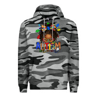 Slate Camo autism mom afro locs messy bun Premium Hoodie - texasbilliewilder