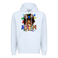 White autism mom afro locs messy bun Premium Hoodie - texasbilliewilder