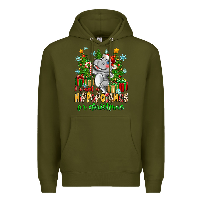 I Want A Hippopotamus For Christmas Premium Hoodie by Zillion Design Studio | Teevron
