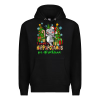 Black i want a hippopotamus for christmas Premium Hoodie - Zillion Design Studio