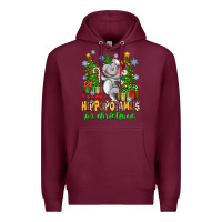 Burgundy i want a hippopotamus for christmas Premium Hoodie - Zillion Design Studio