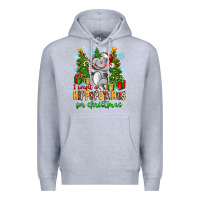 Heather Grey i want a hippopotamus for christmas Premium Hoodie - Zillion Design Studio