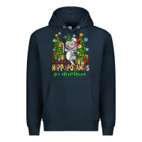 Navy i want a hippopotamus for christmas Premium Hoodie - Zillion Design Studio