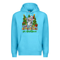 Ocean Blue i want a hippopotamus for christmas Premium Hoodie - Zillion Design Studio