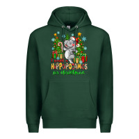 Sports Green i want a hippopotamus for christmas Premium Hoodie - Zillion Design Studio