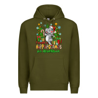 Army Green i want a hippopotamus for christmas Premium Hoodie - Zillion Design Studio