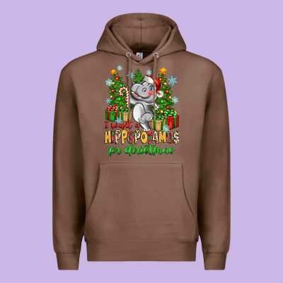 Premium Hoodie i want a hippopotamus for christmas