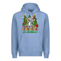 Colony Blue i want a hippopotamus for christmas Premium Hoodie - Zillion Design Studio