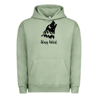 Pigment Oil Green stay wild Urban Hoodie - Unal Design