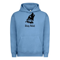 Pigment Pebble Blue stay wild Urban Hoodie - Unal Design