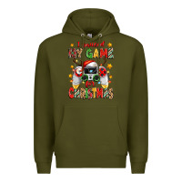 Army Green i paused my game for christmas Premium Hoodie - Zillion Design Studio
