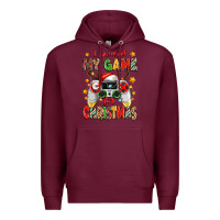 Burgundy i paused my game for christmas Premium Hoodie - Zillion Design Studio