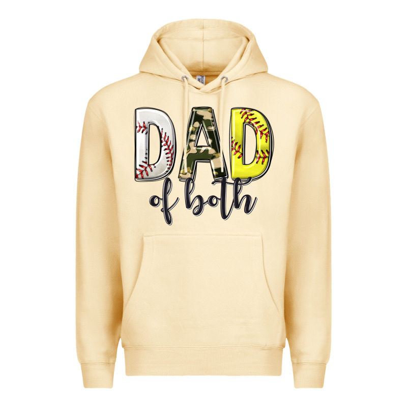 Dad Of Both With Softball And Baseball Premium Hoodie by texasbilliewilder | Teevron