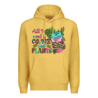 Antique Gold all i need is coffee and plants Premium Hoodie - texasbilliewilder