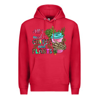 Cardinal all i need is coffee and plants Premium Hoodie - texasbilliewilder