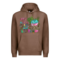 Chestnut all i need is coffee and plants Premium Hoodie - texasbilliewilder