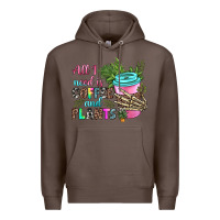 Coffee all i need is coffee and plants Premium Hoodie - texasbilliewilder