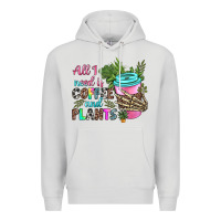 Dove Grey all i need is coffee and plants Premium Hoodie - texasbilliewilder